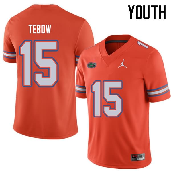 NCAA Florida Gators Tim Tebow Youth #15 Jordan Brand Orange Stitched Authentic College Football Jersey DMD1664BH